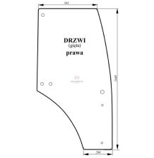 SZYBA DRZWI PRAWA   JD  SERIA 5000 [CJK111]