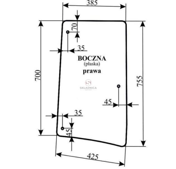 SZYBA BOCZNA PRAWA [CJK124]