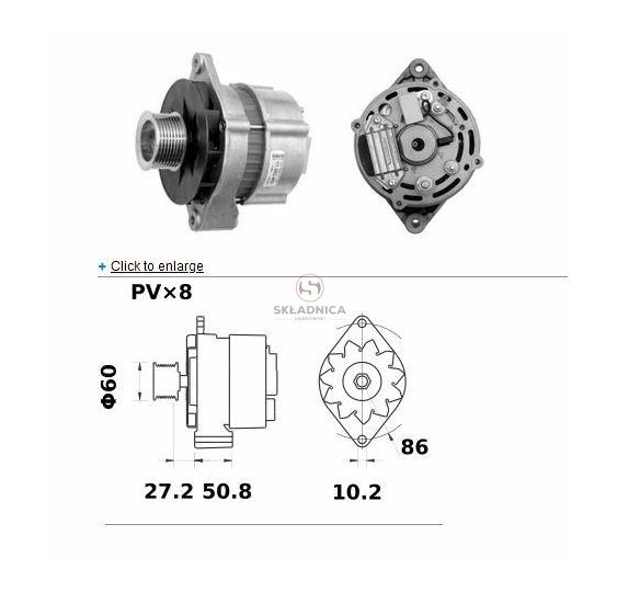 ALTERNATOR 2-OTW  14V 120A  Mahle MG268 [CJS683-I]