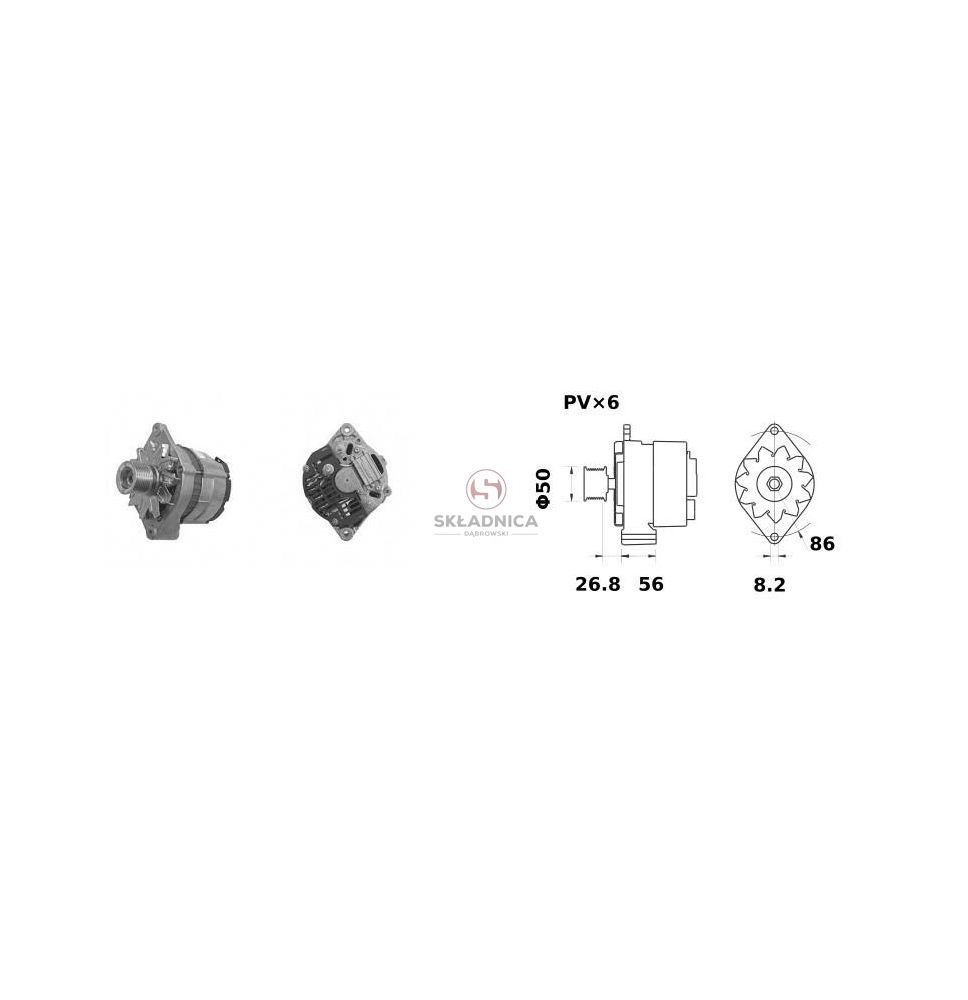 ALTERNATOR 2-OTW  14V 75A B-56 MAHLE [CJS710-I]