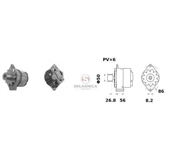 ALTERNATOR 2-OTW  14V 75A B-56 MAHLE [CJS710-I]