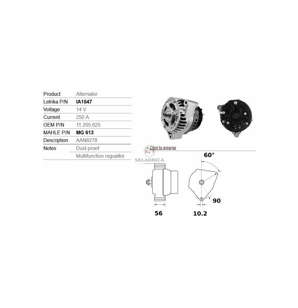 ALTERNATOR 2-OTW  14V 200A B-56          [CJS712-I]