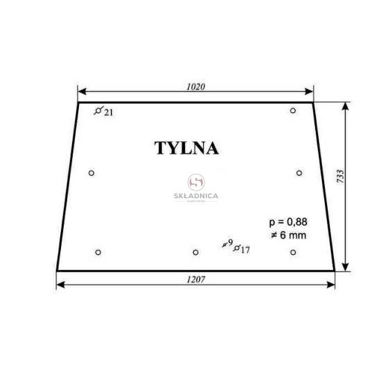 SZYBA TYLNA, GÓRNA [CMK109]
