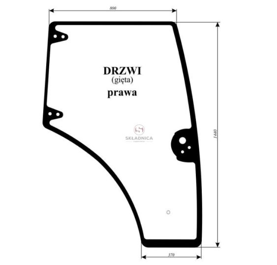 SZYBA DRZWI PRAWE [CNK132-P]