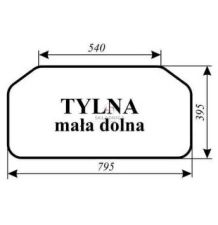 SZYBA TYLNA DOLNA PLASKA PRZYCIEMNIANA [CRK126]