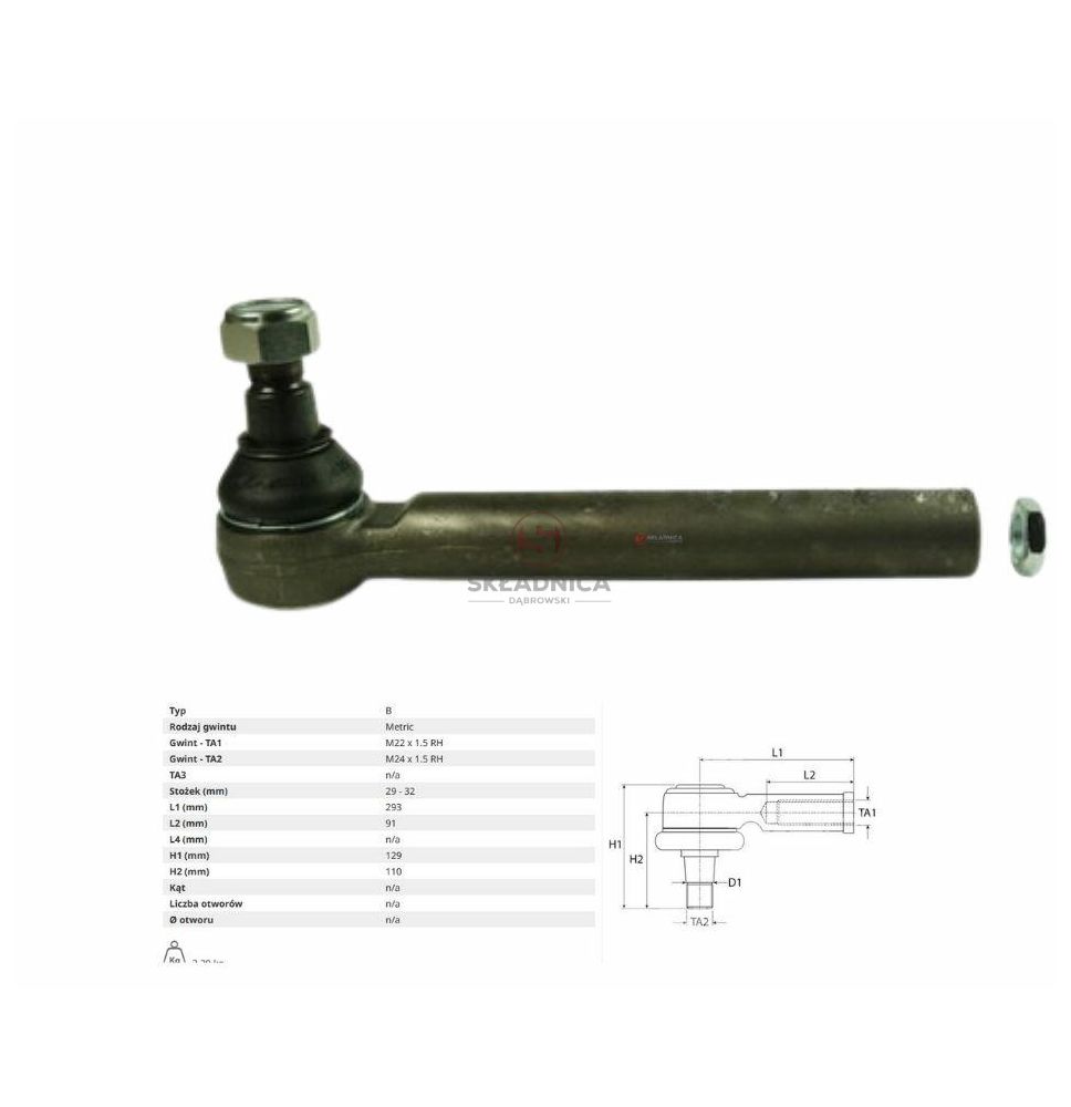 PRZEGUB KULOWY 29/32  L-293  M22*1.5 W [CWB001]