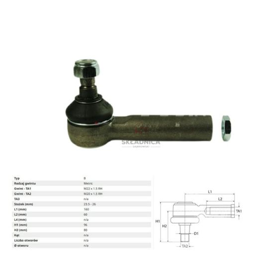 PRZEGUB KULOWY 24/26  L-160  M22*1.5W [CWB003-1]