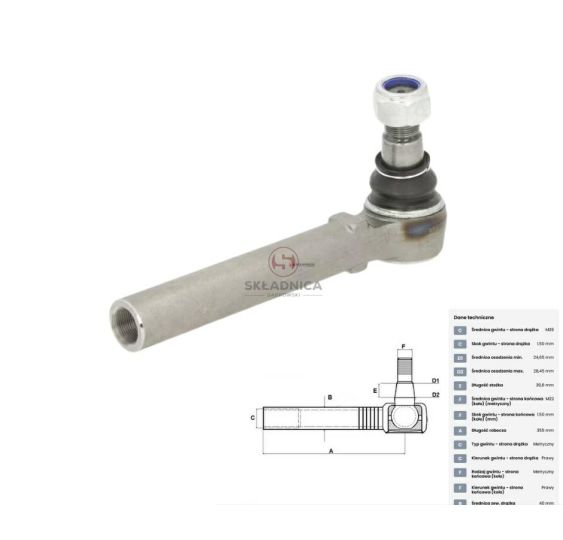 PRZEGUB KULOWY 25/28  L-355 M26x1.5W [CWB006]