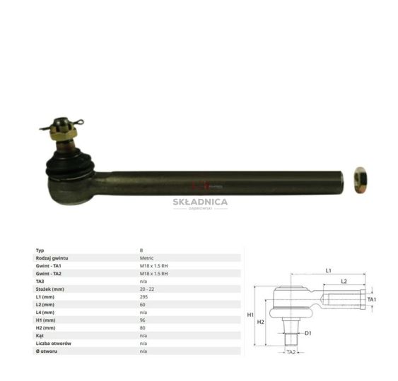 PRZEGUB KULOWY 20/22  L-295  M18*1.5 W [CWB007]