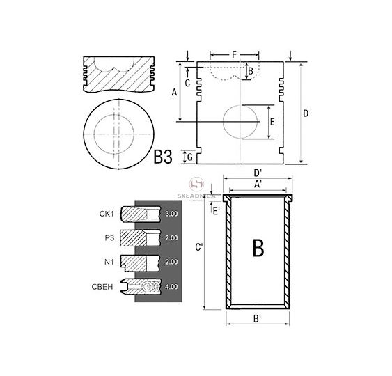 ZESTAW NAPRAWCZY  MWM  FI-105  4-P [CXM003]