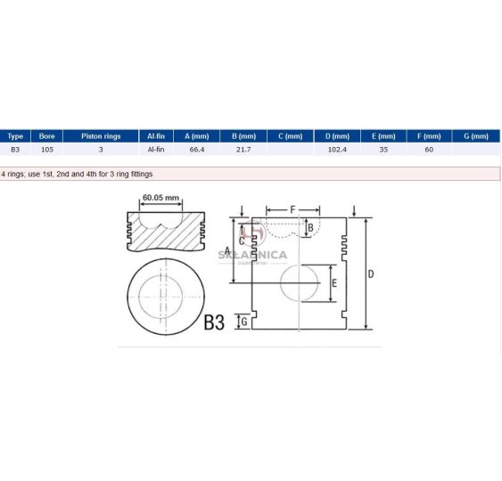 TŁOK  MWM  105 3-P  FI-35  B3   TD226-B [CXM041-S]