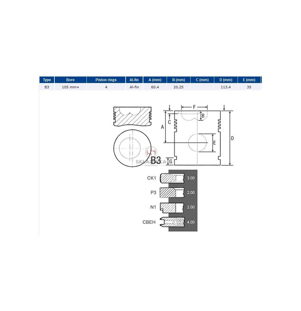 TŁOK  MWM  105 4-P  FI--35 [CXM045-KS]