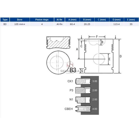 TŁOK  MWM  105 4-P  FI--35 [CXM045-KS]