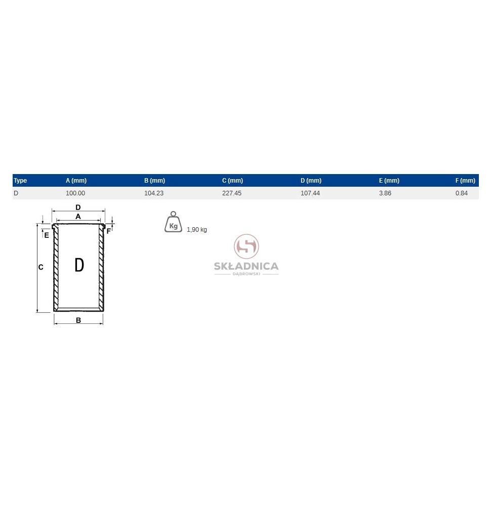 TULEJA CYLINDRA 100.00 D    1004-40 GREE [CXP068]
