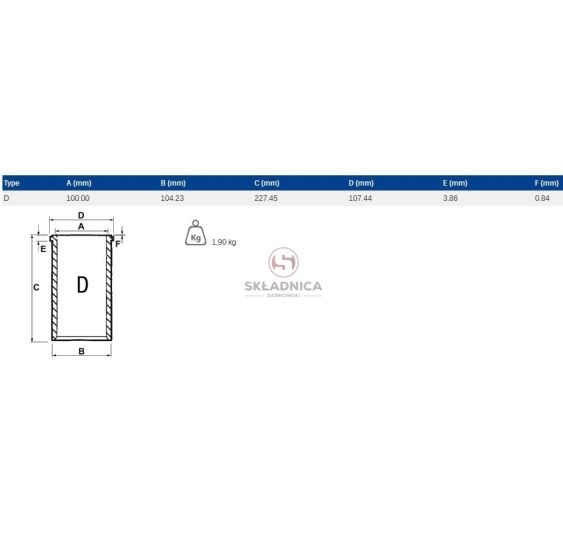 TULEJA CYLINDRA 100.00 D    1004-40 GREE [CXP068]
