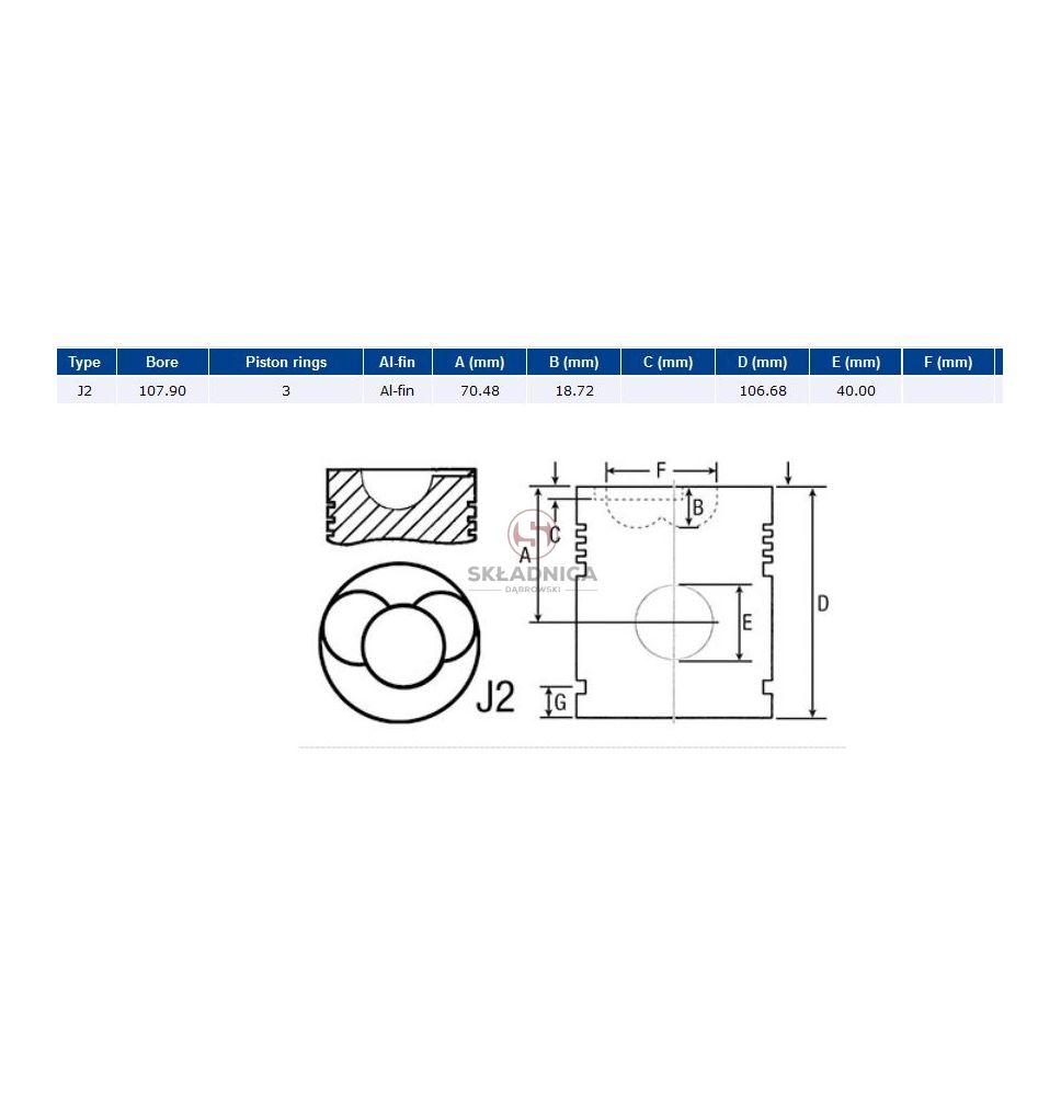 TŁOK 108.00 3-P FI-40 SISU 620D [CXS040]