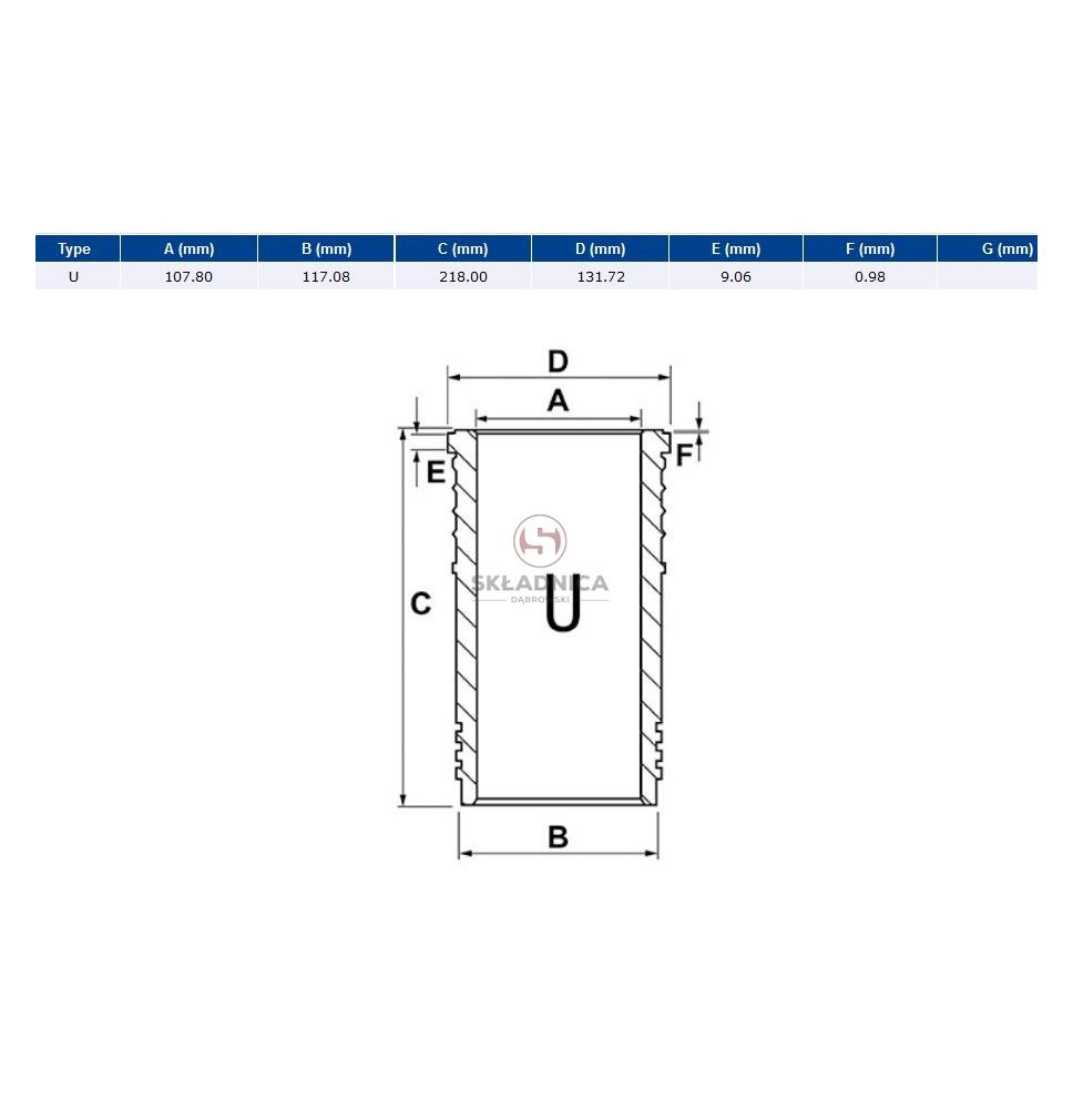 TULEJA CYLINDRA 108.00 SISU 620D [CXS060]