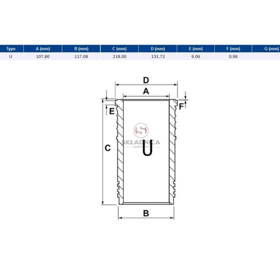 TULEJA CYLINDRA 108.00 SISU 620D [CXS060]