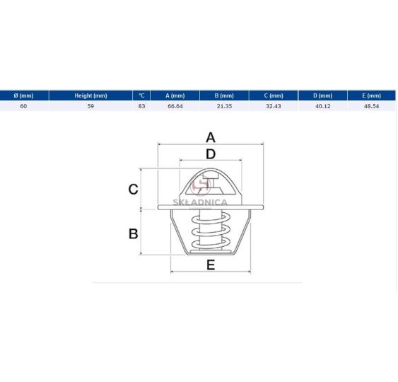 TERMOSTAT @ 60 MM  TEMP.  83C [CXS564]