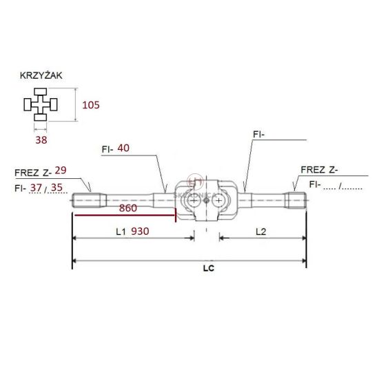 PÓŁOŚ (38.00*105.00) WIDEŁKI L-930 [CYA103-U]