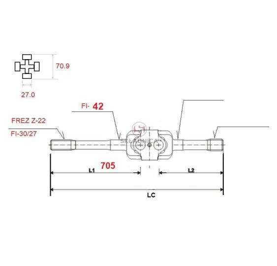 PÓŁOŚ (27.00* 70.00) WIDEŁKI L-705 [CYC115]