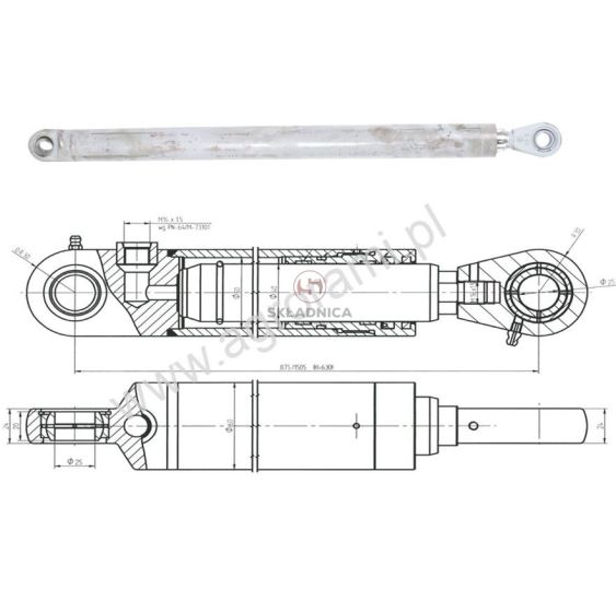 SIŁOWNIK HYD. JEDNOSTR. FI-40 Lmin-875   [DK016]