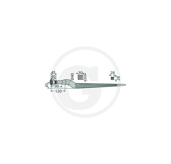 ZĄB ŁADOWACZA L- 840  M27*1,5  WYGIĘTY [DK033]