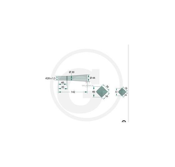 ZĄB ŁADOWACZA L-980  M28*1.5  PROSTY [DK038]