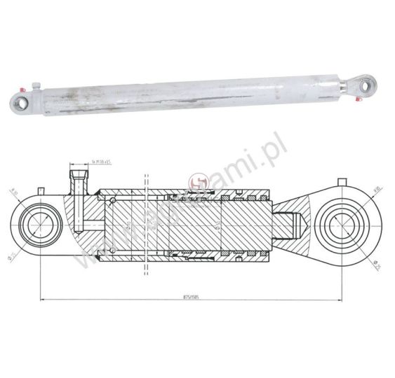 SIŁOWNIK HYD. JEDNOSTR. FI-50 Lmin-875 [DK054]