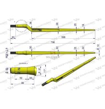 ZĄB ŁADOWACZA L- 800  M22*1,5  WYGIĘTY   [DKW007]