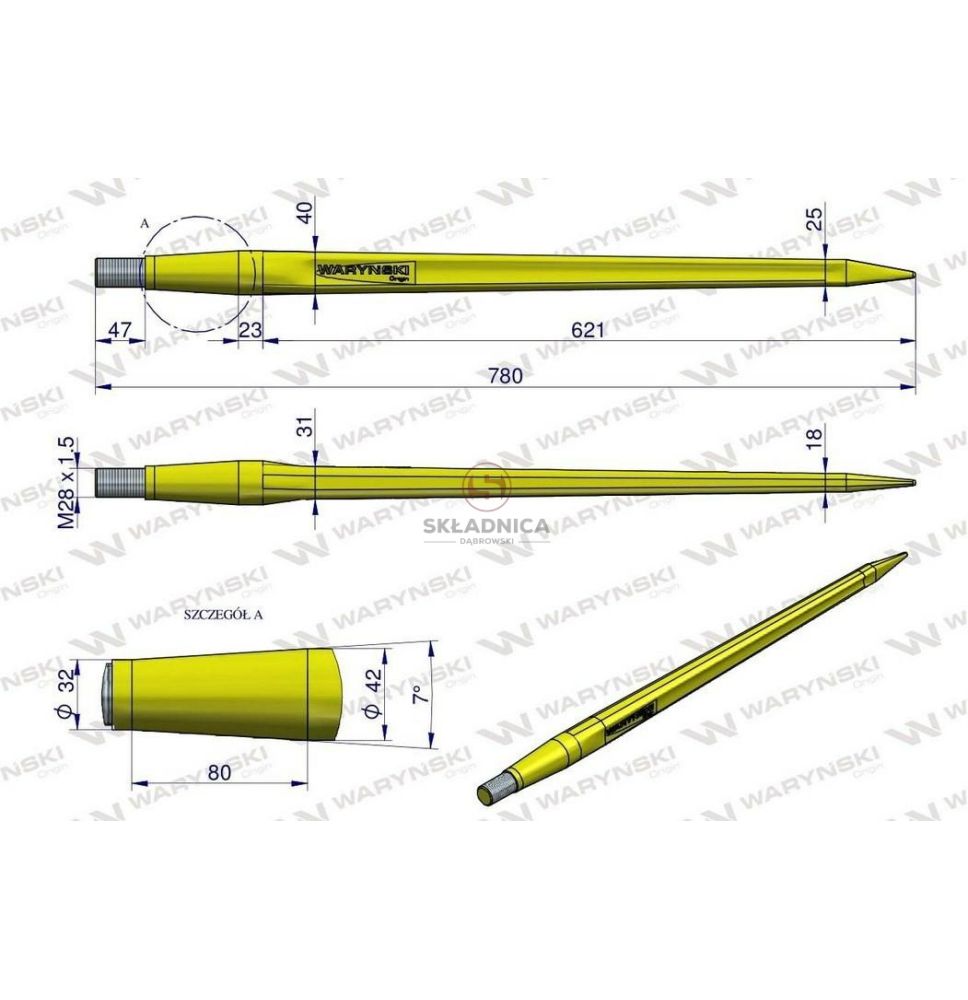 ZĄB ŁADOWACZA L- 780  M28*1,5  PROSTY    [DKW008]