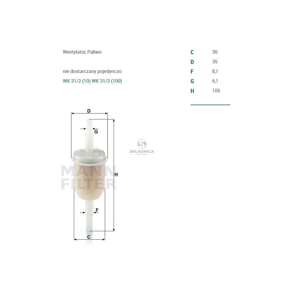 FILTR NA PRZEWÓD - OLEJ NAP. MAN [FI000018C]