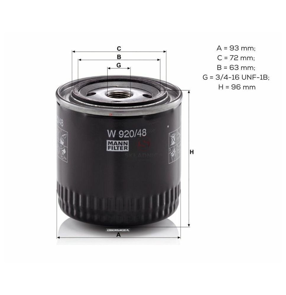 FILTR OLEJU  3/4-UN H-85  FI-93 [FI104085]