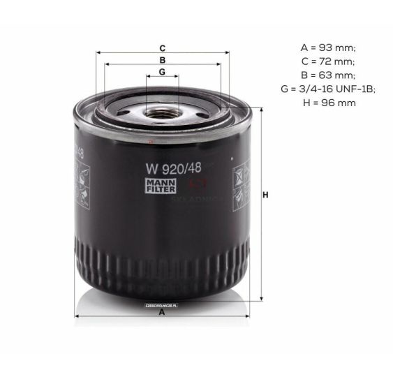 FILTR OLEJU  3/4-UN H-85  FI-93 [FI104085]