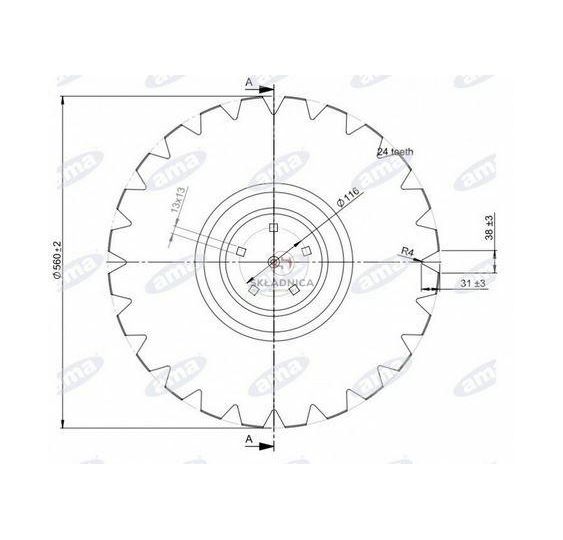 TALERZ  560 OTW-5  116  PRZEGIĘTY  AMA [GB098-AMA]