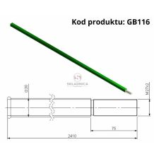 OŚ 30X30X2400 M27*2 [GB116]