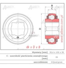 ŁOŻYSKO SAM.  31.00*100.00* 25.00/ 36.00 [GBU016]