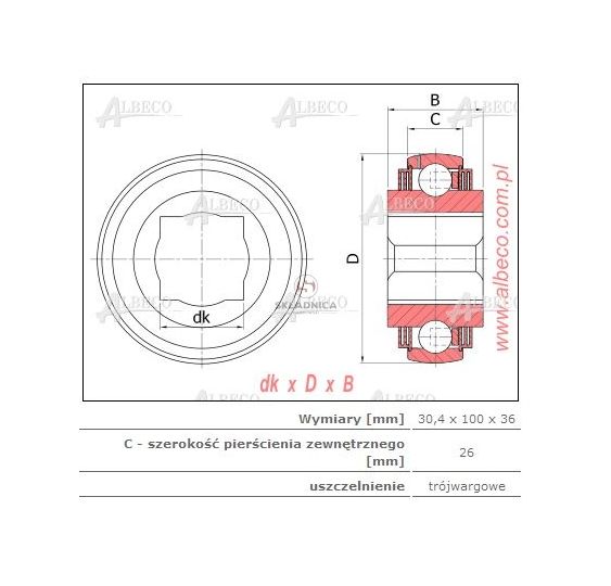 ŁOŻYSKO SAM.  31.00*100.00* 25.00/ 36.00 [GBU016]
