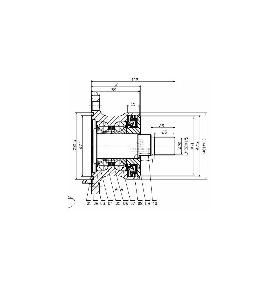 PIASTA BEZOBSŁUGOWA 6X98 [GK062]