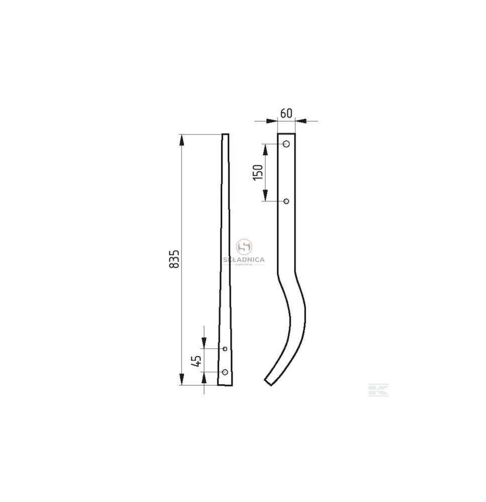 FARMET GRZĄDZIEL 25X60X835 5140-10835 [GKF009]