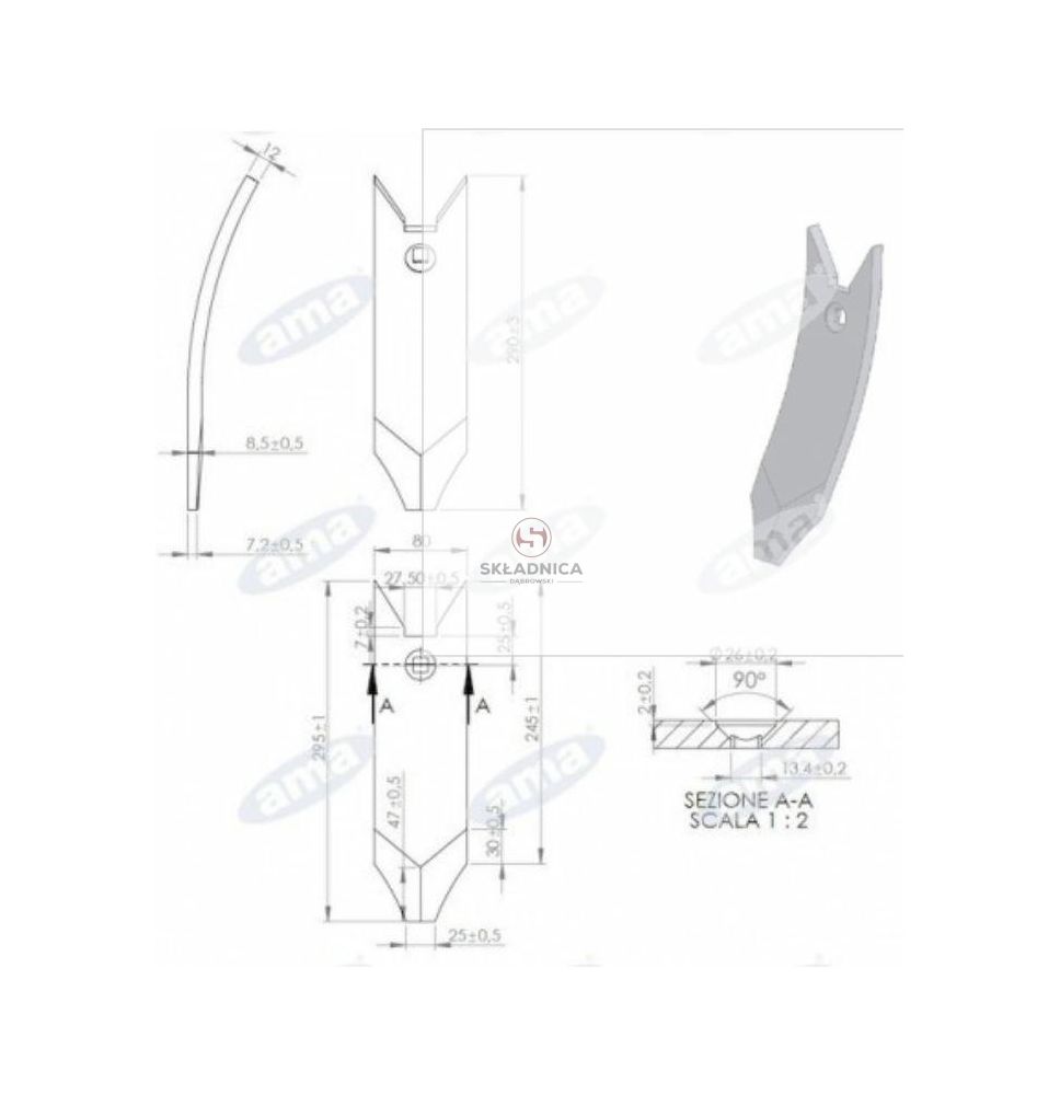 DZIÓB REDLICY DELTA-FLEX  300*80*12 TW-1 [GKU052]