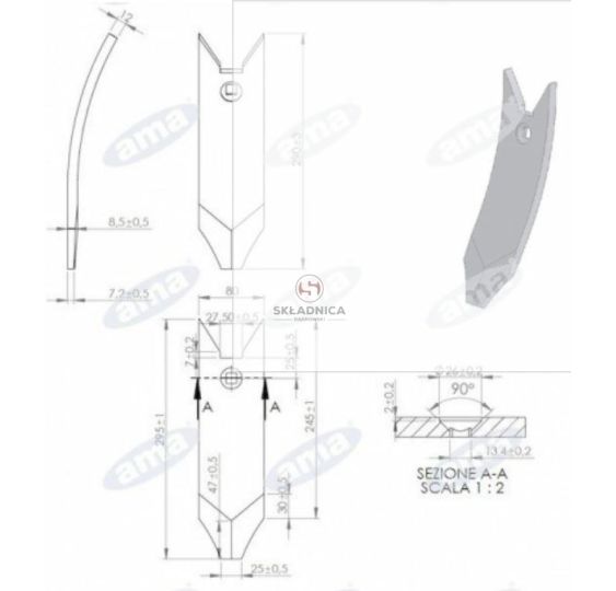 DZIÓB REDLICY DELTA-FLEX  300*80*12 TW-1 [GKU052]