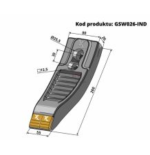 DZIÓB REDLICY 2-OTW  250*80*15 Z         [GKV010-IND]