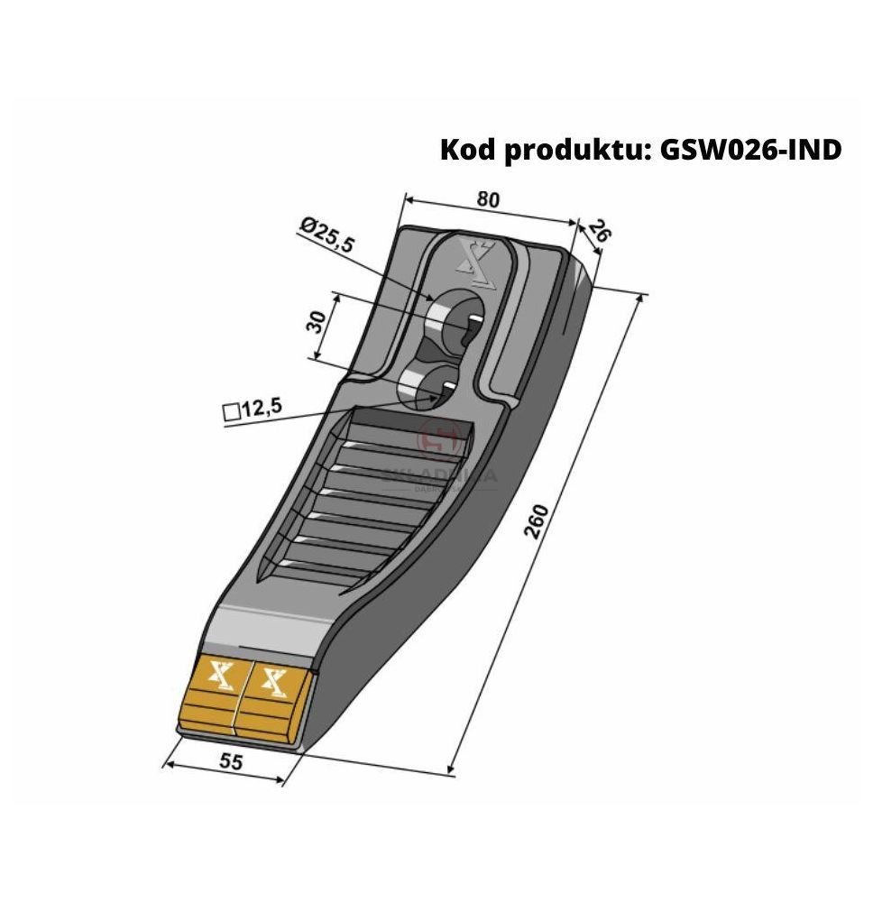 DZIÓB REDLICY 2-OTW  250*80*15 Z         [GKV010-IND]