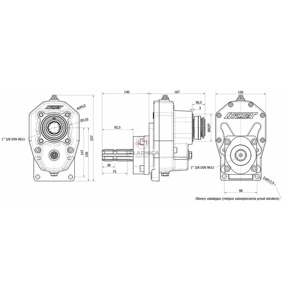 MULTIPLIKATOR 540/1000  Z6-1-3/8" [HA282]