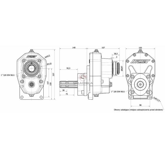 MULTIPLIKATOR 540/1000  Z6-1-3/8" [HA282]