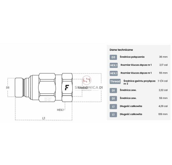 SZYBKOZŁĄCZ HYD.GNIAZDO FASTER    GWINT  [HS210]