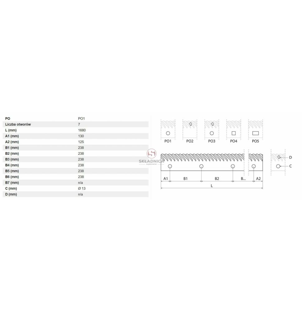 PARA CEPÓW 1680 MM L+L 7-OTW OK [KCL030050-L]