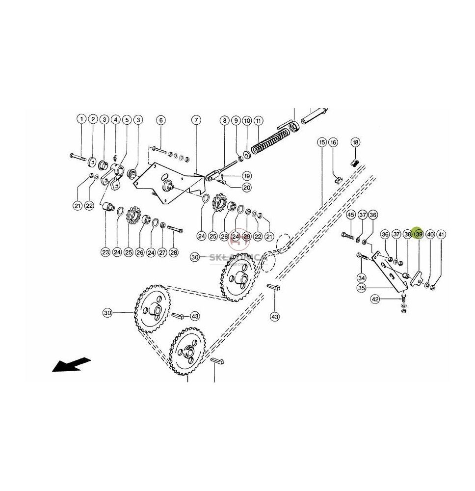 ŚLIZG ŁAŃCUCHA PLASTIKOWY [KCL040783-CL]