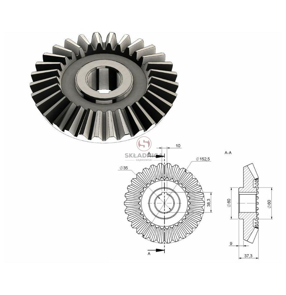 KOŁO ZĘBATE STOŻKOWE Z-30 [KZ010029]